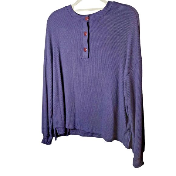 Michael Lauren Pullover Casual Comfy Long Sleeved Navy Top Size Large NWT - Picture 1 of 8